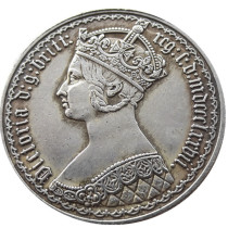 GREAT BRITAIN 1870 Victoria 1 Florin Silver Plated Copy Coin GREAT BRITAIN 1870 Victoria 1 Florin Silver Plated Copy Coin