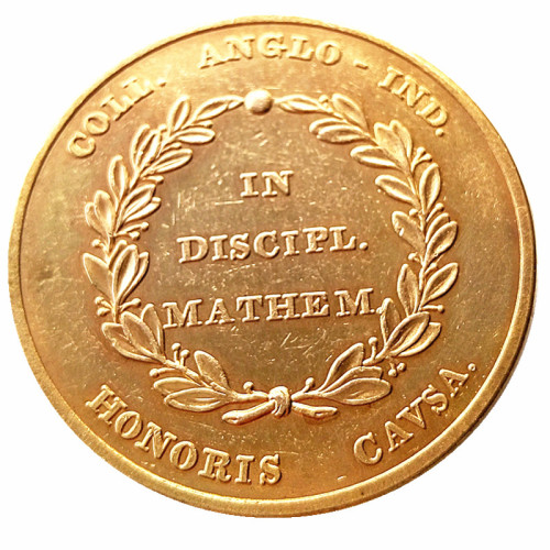 HANOVER. temp. George III 1760-1820 AV Medal. East India CollegeHaileybury Science Gold Plated Copy coin