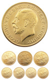 United Kingdom 1 Sovereign A set of (1911- 1919) 7pcs Gold Plated Copy Coins