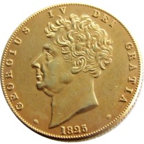 UK 1825 2 Pounds - George IV Gold Plated Copy coins