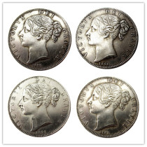 UK A Set Of(1839-1847)4pcs Queen Victoria Young Head Silver Crown Coin - Great Britain Copy Coin