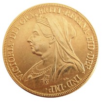 UK 1893 Queen Victoria Great Britain Two Pounds Double Sovereign Gold Plated Copy Coin