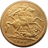 UK Crown Edward VII 1902 2 Pounds(2SLD) Gold Plated Copy Coins