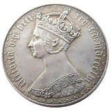 GREAT BRITAIN 1856 Victoria 1 Florin Silver Plated Copy Coin