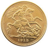 United Kingdom 1913 1 Sovereign Gold Plated Copy Coins