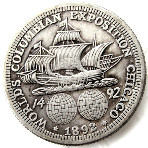 US 1892 Columbian Commemorative Half Dollar Silver Plated Copy Coin