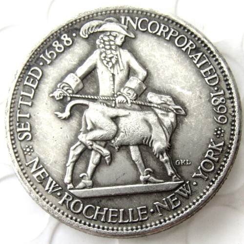 USA 1938 New Rochelle Commemorative Half Dollars Silver Plated Copy Coins