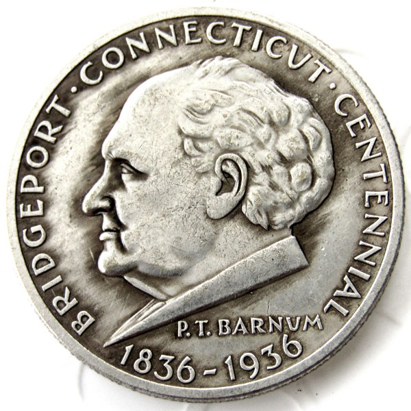 USA 1936 Bridgeport Connecticut Commemorative Half Dollars Silver Plated Copy Coins