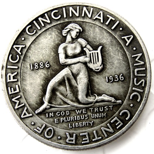 USA 1936 Cincinnati Commemorative Half Dollars Silver Plated Copy Coins