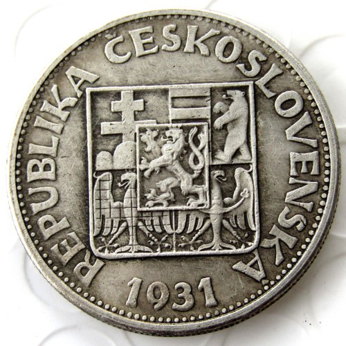 USA 1931 Argento 10 Korun Moneta Cecoslovacchia Republika Ceskoslovenska Silver Plated Copy Coins
