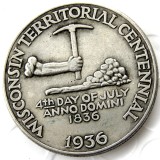 USA 1936 Wisconsin Commemorative Half Dollars Silver Plated Copy Coins