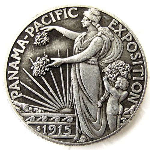 US 1915-S Panama Commemorative Half Dollar Silver Plated Copy Coin