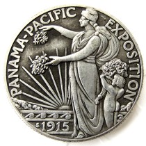 US 1915-S Panama Commemorative Half Dollar Silver Plated Copy Coin US 1915-S Panama Commemorative Half Dollar Silver Plated Copy Coin