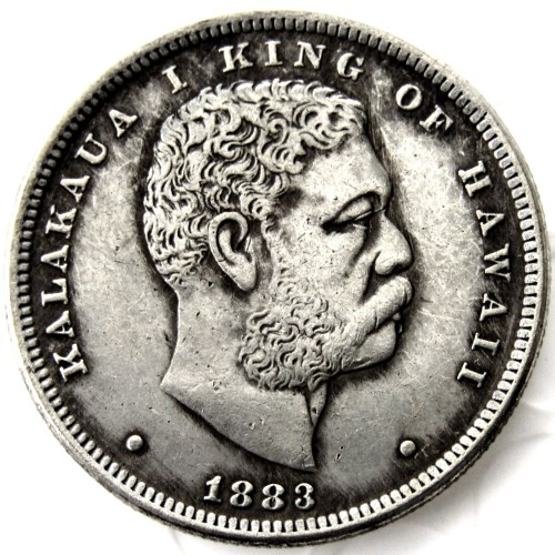 US 1883 1/2D Hawaii Commemorative Half Dollars Silver Plated Copy Coins