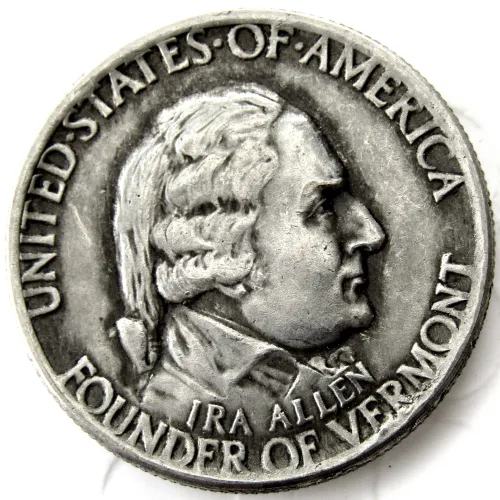 USA 1927 Vermont Sesquicentennial Half Dollar Commemorative Silver Plated Copy Coin