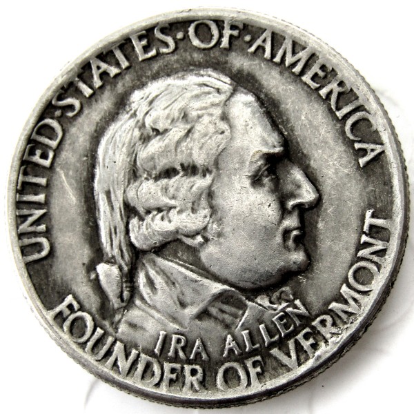 USA 1927 Vermont Sesquicentennial Half Dollar Commemorative Silver Plated Copy Coin