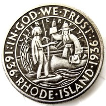 US 1936 Rhode Island Commemorative Half Dollars Silver Plated Copy Coins