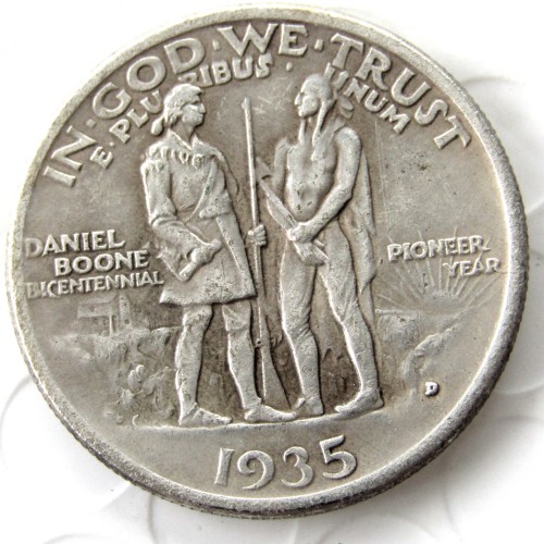 USA 1935D Daniel Commemorative Half Dollars Silver Plated Copy Coins