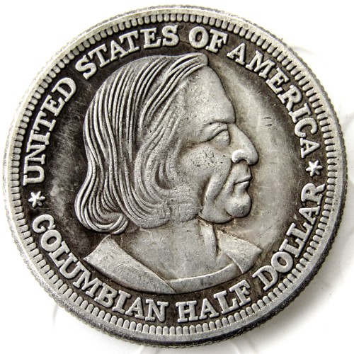 US 1892 Columbian Commemorative Half Dollar Silver Plated Copy Coin