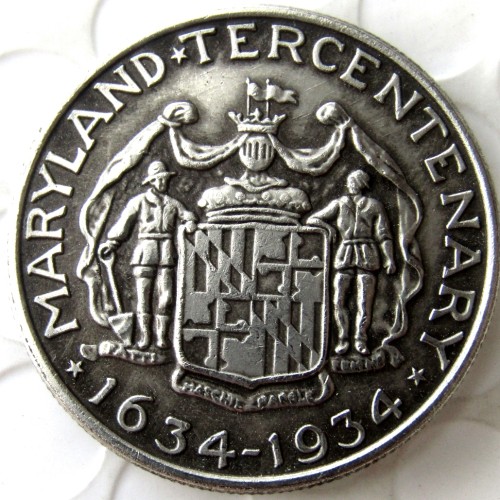 USA 1934 Maryland Commemorative Half Dollars Silver Plated Copy Coins