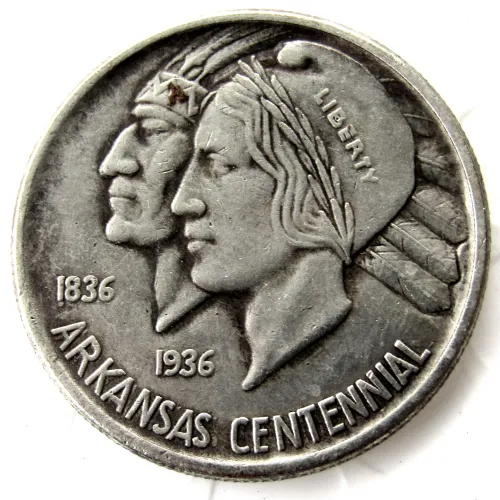 US 1936 Arkansas Commemorative Half Dollars Silver Plated Copy Coins