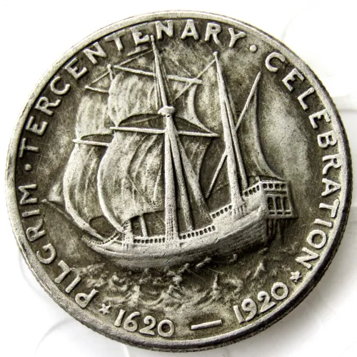 US 1920 Pilgrim Commemorative Half Dollar Silver Plated Copy Coin