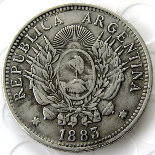 1883 Argentina Half Dollar Silver Plated Copy Coin