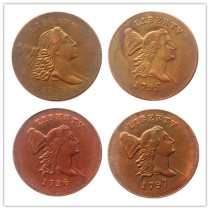 US A Set Of(1794-1797) 4pcs Liberty Cap Half Cent Copy Coin