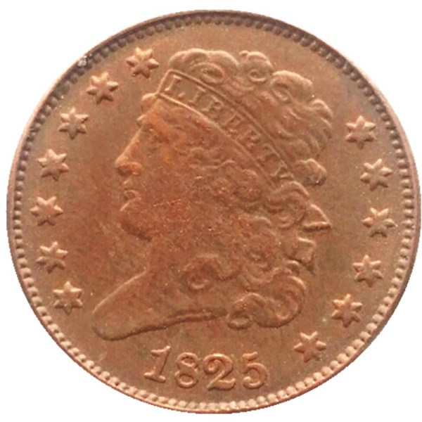 US Classic Head Half cents 1825 100% Copper Copy Coins