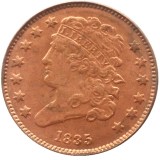 US Classic Head Half cents 1835 100% Copper Copy Coins