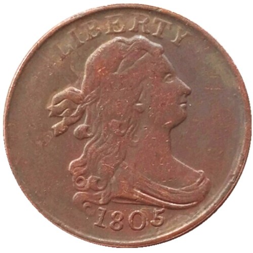 US 1805 Draped Bust Half Cent Copper Copy Coin