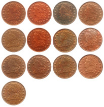 US A Set Of(1809-1836) 13pcs Classic Head Half cents 100% Copper Copy Coins