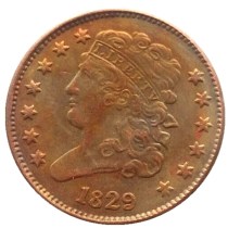 US Classic Head Half cents 1829 100% Copper Copy Coins