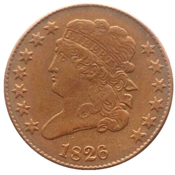 US Classic Head Half cents 1826 100% Copper Copy Coins