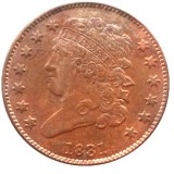 US Classic Head Half cents 1831 100% Copper Copy Coins