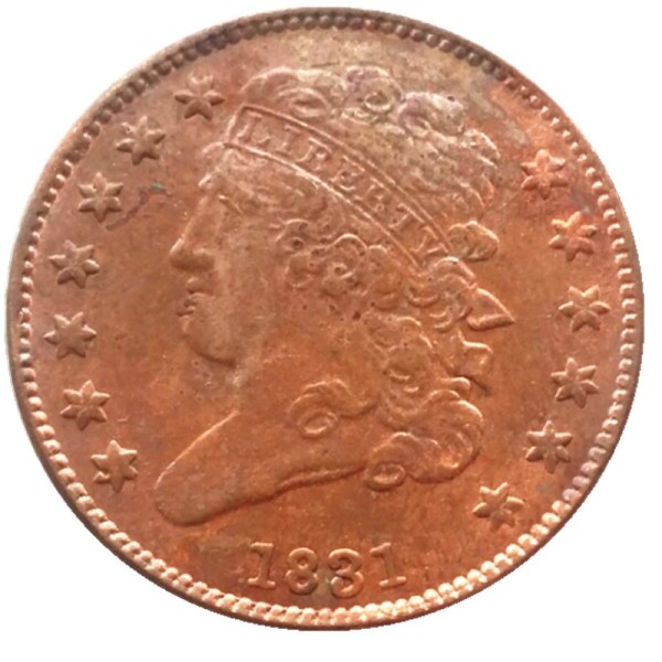 US Classic Head Half cents 1831 100% Copper Copy Coins