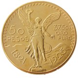 Mexico 1925 Gold Plated 50 Peso Gold Plated Copy Coin