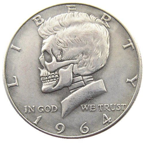 FK(13)USA Kennedy Half Dollar skull zombie skeleton hand carved Copy Coins