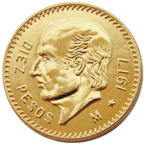 1917 Mexico 10 Pesos Gold Plated Copy Coin