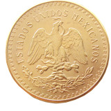 Mexico 1944 Gold Plated 50 Peso Gold Plated Copy Coin