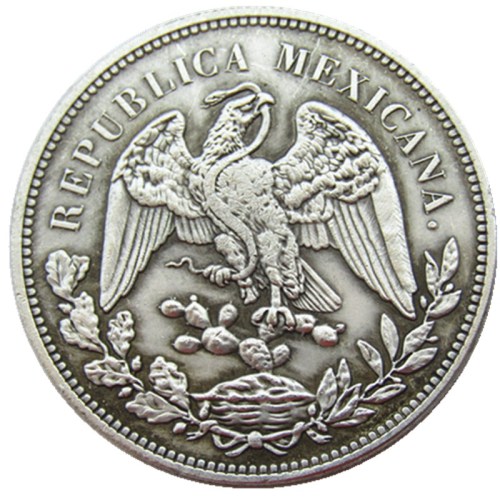 Mexico 1908 1 Peso  Silver Plated Copy Coins