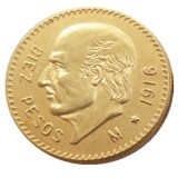 1916 Mexico 10 Pesos Gold Plated Copy Coin