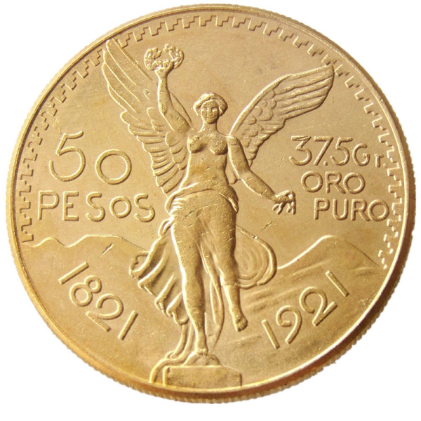 Mexico 1921 Gold Plated 50 Peso Gold Plated Copy Coin