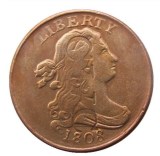 US 1808 CWC Draped Bust Half Cent Copper Copy Coin