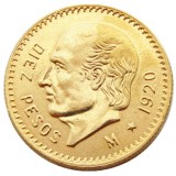 1920 Mexico 10 Pesos Gold Plated Copy Coin