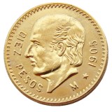 1905 Mexico 10 Pesos Gold Plated Copy Coin