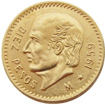 1959 Mexico 10 Pesos Gold Plated Copy Coin 1959 Mexico 10 Pesos Gold Plated Copy Coin