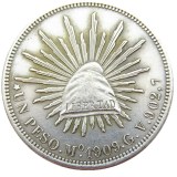 Mexico A Set Of(1899-1909) 6pcs 1 Peso  Silver Plated Copy Coins