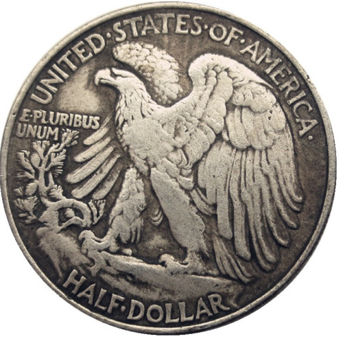 FK(07)USA Walking Half Dollar skull zombie skeleton hand carved Copy Coins