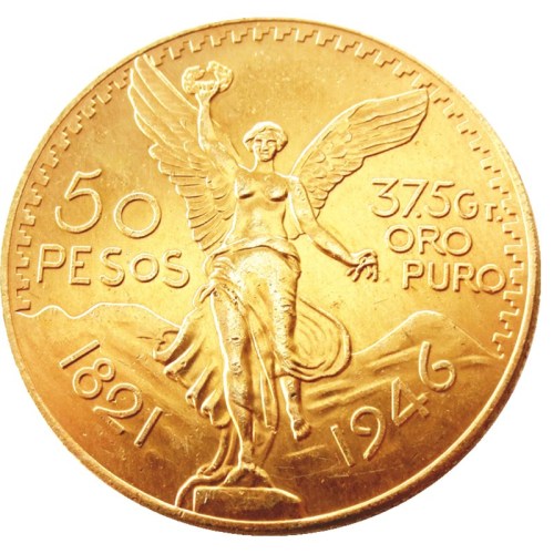 Mexico 1946 Gold Plated 50 Peso Gold Plated Copy Coin